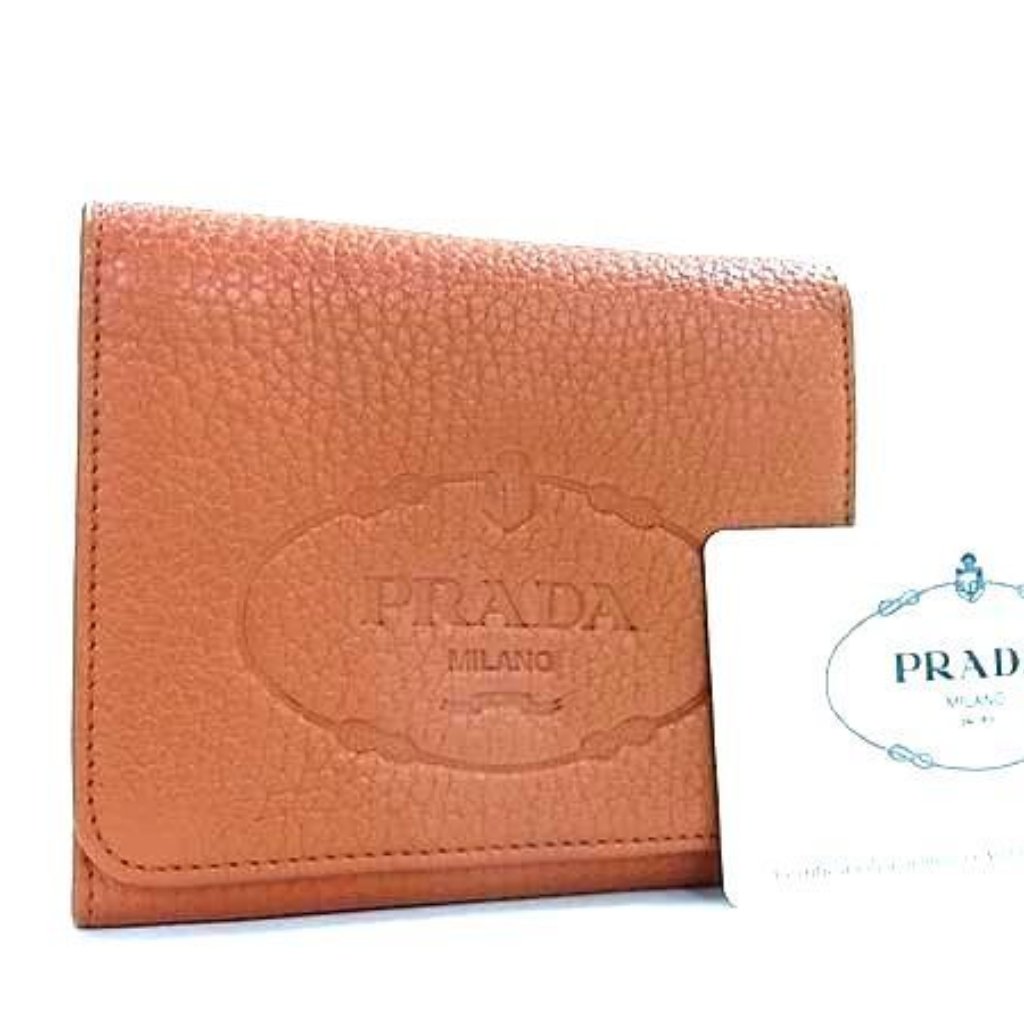 Prada Wallet 1 M0176 Brown Leather Trifold Wallet